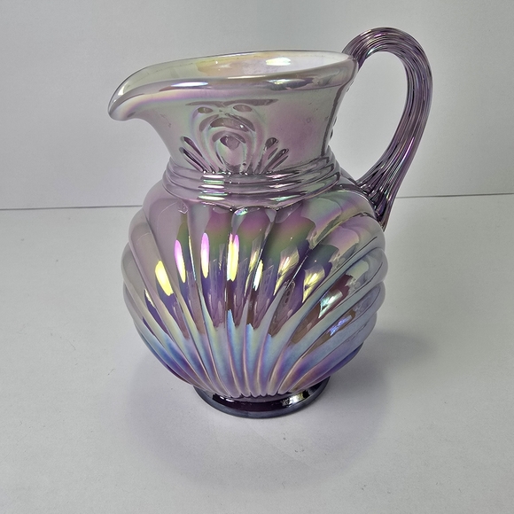 Fenton Iridescent Violet Lilac Lavender Purple Overlay Creamer Pitcher Shell